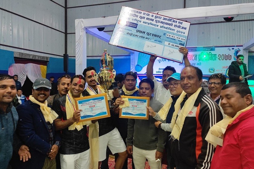 कपिलवस्तुलाई हराउदै राष्ट्रिय पुरुष डबल ब्याडमिन्टन प्रतियोगिताको उपाधि कास्कीले जित्याे