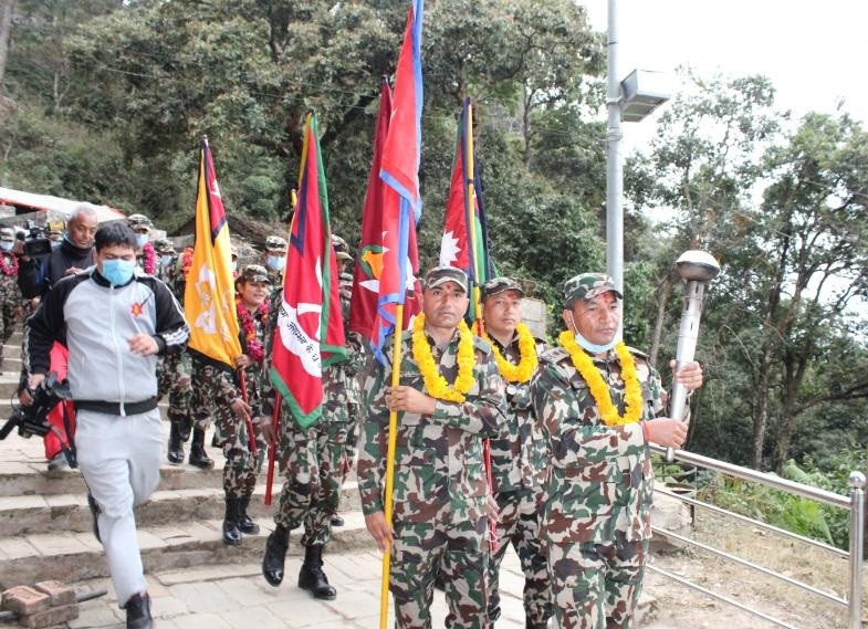 नेपाली सेनाको एकीकरण पदयात्रा गोरखा दरबारबाट सुरु