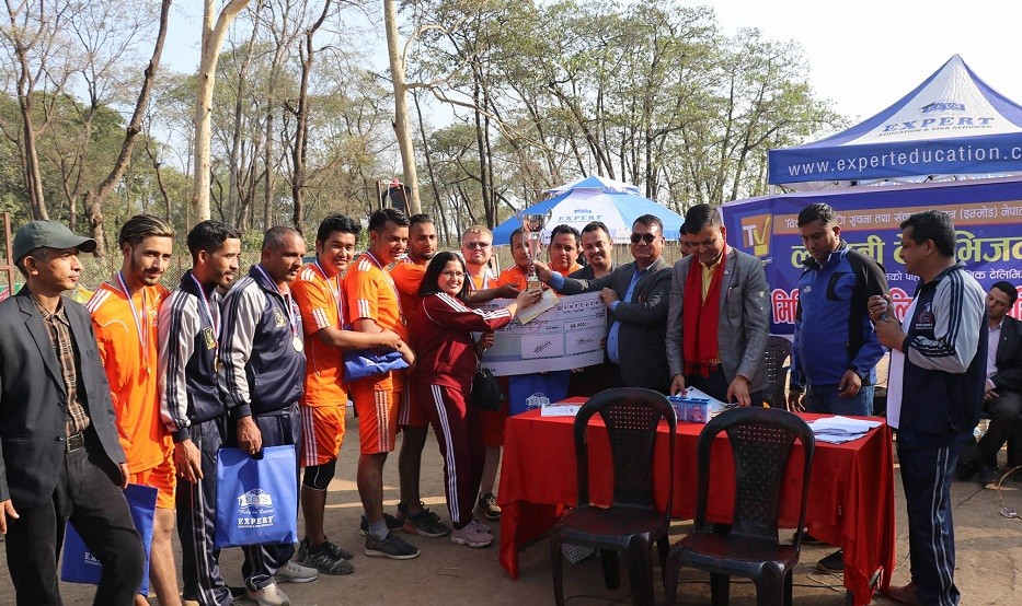 आयोजक लुम्बिनीले जित्याे मिडियाकप भलिबलको उपाधि,बुद्ध टेलिभिजन उपबिजेता