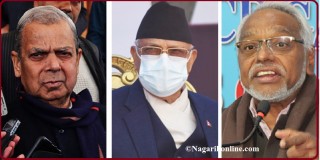 प्रधानमन्त्री ओली जसपा नेता ठाकुर र महतोलाई लिएर मध्यरात पुगे राष्ट्रपतिलाई भेट्न