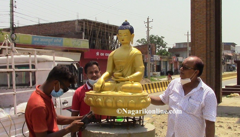 भैरहवा बुद्धचोकदेखि गौतमबुद्ध विमानस्थलसम्म १९ वटा बुद्धमूर्ति स्थापना