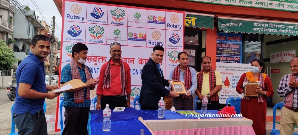 रोटरी-रोट्याक्ट क्लव अफ बुटवल चौतारीद्वारा रक्तदान,१०१ युनिट रगत संकलन