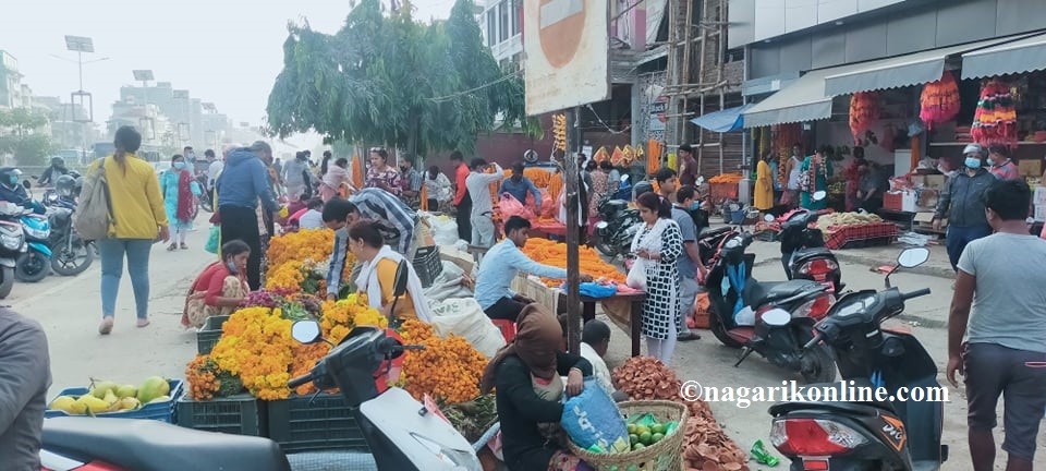 तिहार शुरु भएसँगै बढ्यो बुटवल बजारमा चहलपहल