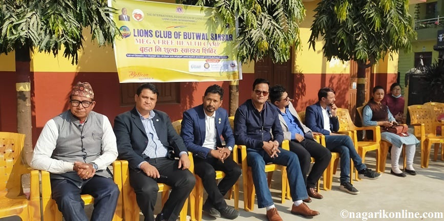 मोतिपुरमा लायन्स बुटवल संसारको स्वास्थ्य शिबिर,साढे ३ लाखको निशुल्क औषधि बितरण
