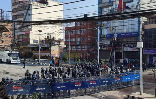 एमसीसीको विरोधमा बानेश्वरमा प्रदर्शन,२४ सय प्रहरी तैनाथ