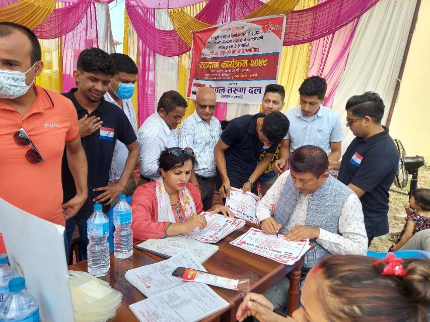 तरुण दल तिलोत्तमा २ को रक्तदानमा ५१ युनिट रगत संकलन