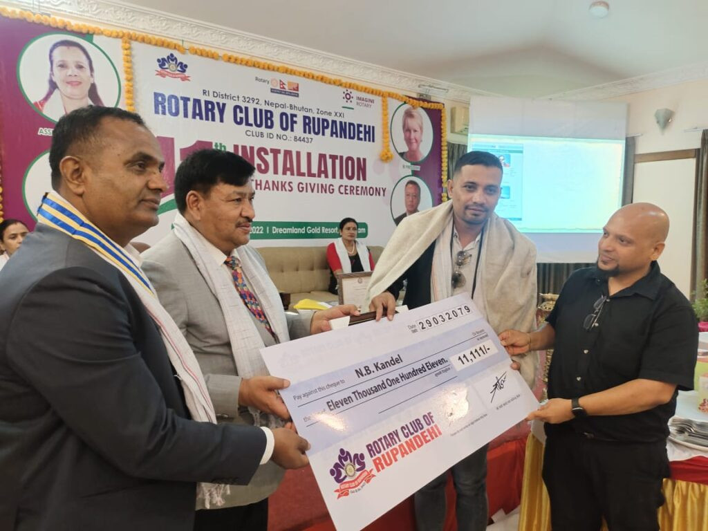 रोटरी सामाजिक पत्रकारिता पुरस्कार कंडेललाई प्रदान