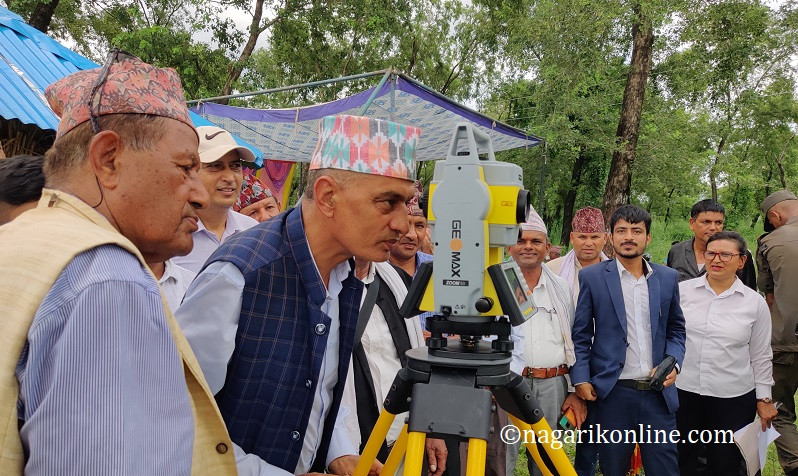 बुटवलमा लालपूर्जा वितरण गर्न जग्गा नापजाँचको काम शुरु