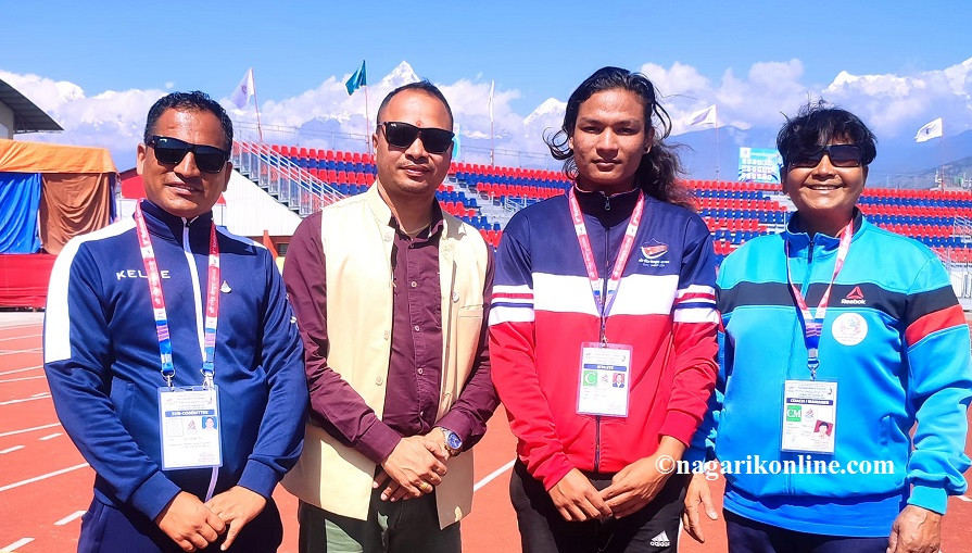 डिस्कस थ्रोमा लुम्बिनीकी संगिता अधिकारीले जितिन् पहिलाे स्वर्ण