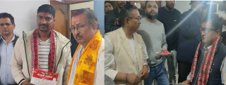 रुपन्देहीमा एमाले जिल्ला सदस्य आचार्य र राप्रपा जिल्ला सदस्य अधिकारी कांग्रेस प्रवेश