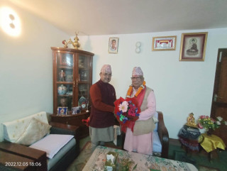 कांग्रेस उप सभापति खड्का र नेकपा एसका अध्यक्ष नेपालविच भेटवार्ता