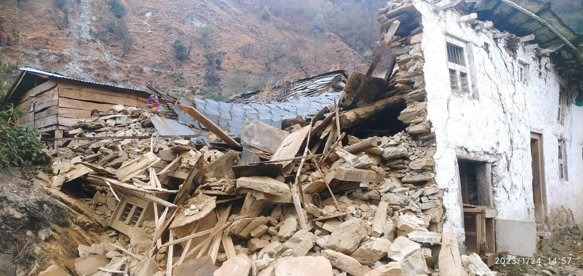 बाजुरामा ५.९ रेक्टर स्केलको भूकम्प,चार घर भत्किए