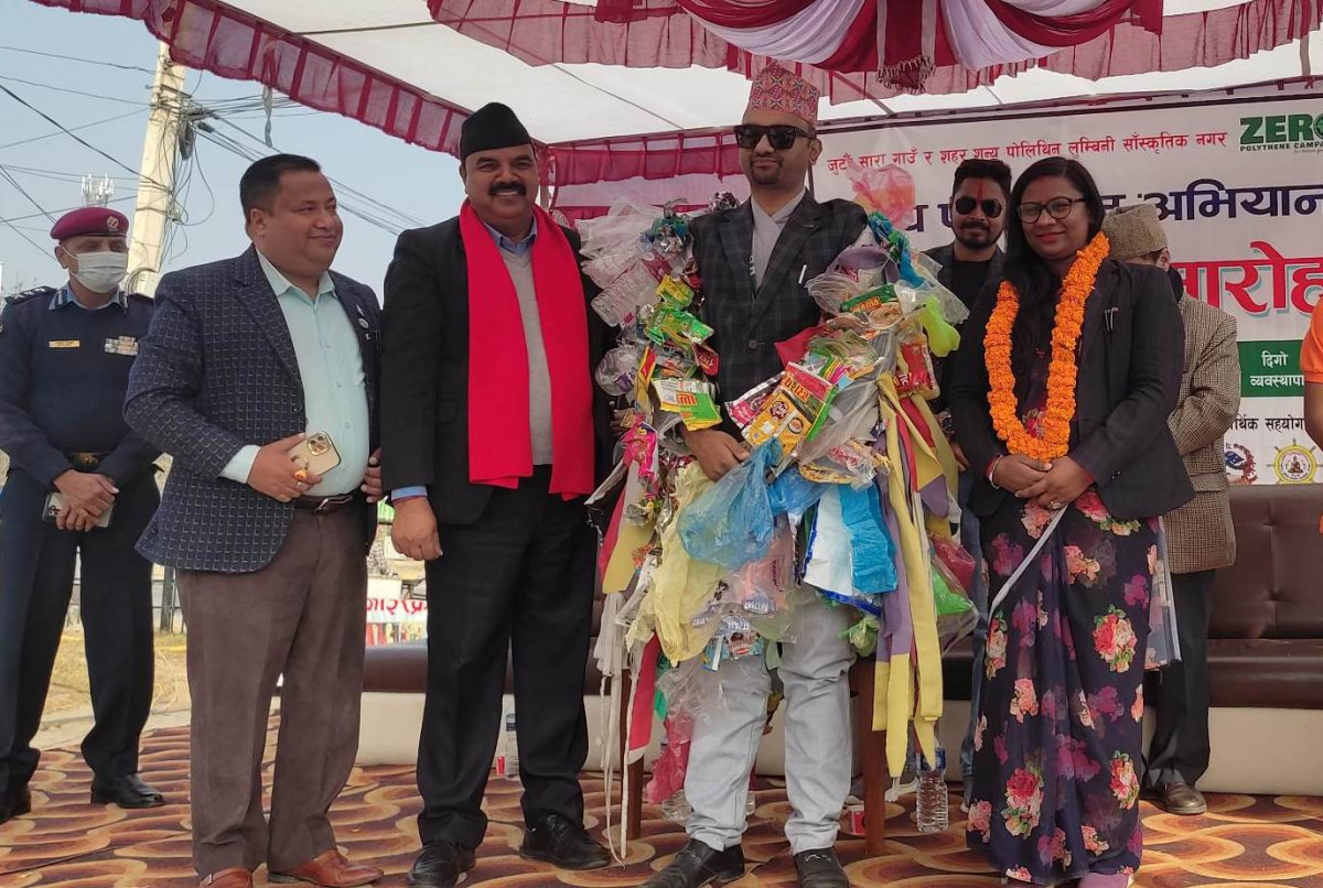 रुपन्देहीको लुम्बिनी सांस्कृतिक नगरपालिकामा शून्य पोलिथिन अभियान सुरु