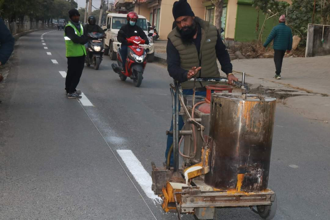 तिलोत्तमा नगरका सडकमा बन्यो ‘साईकल लेन’