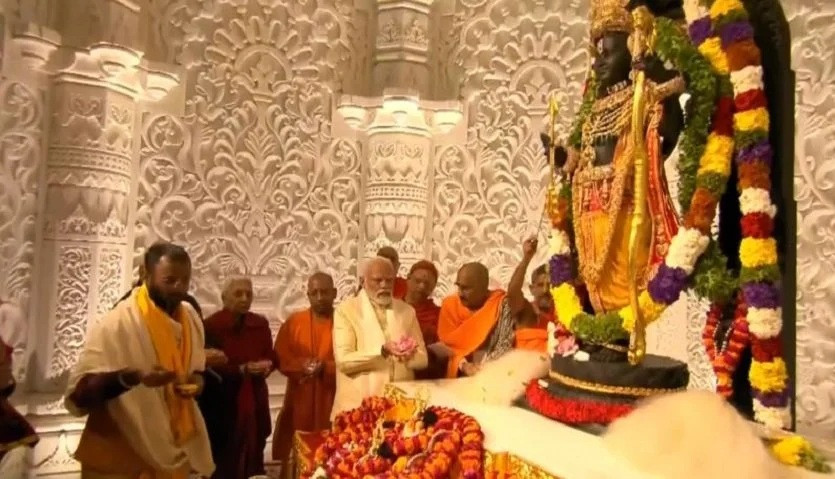 भारतको अयोध्यामा राम मन्दिरको प्राण प्रतिष्ठा सम्पन्न