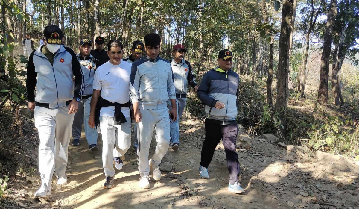 सेना दिवस :  नेपाली सेनाद्वारा जितगढी– नुवाकोट गढीमा पदयात्रा