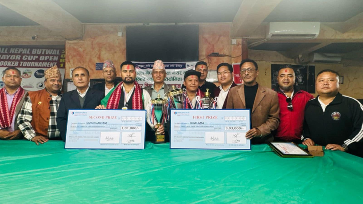 अल नेपाल ओपन बुटवल मेयर कप स्नुकर च्याम्पियनशिपको उपाधि हेटौंडाका लामाले जिते
