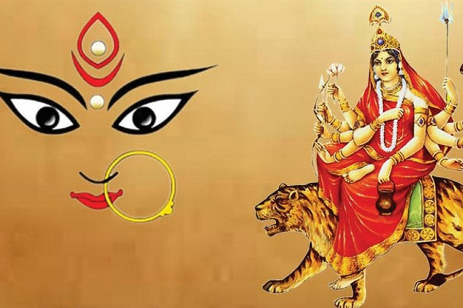 नवरात्रको तेस्रो दिन :  चन्द्रघण्टा देवीको विधिपूर्वक पूजा आराधना गरिँदै