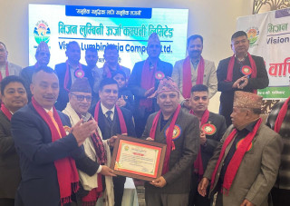 भिजन लुम्बिनी उर्जाद्वारा ऊर्जा तथा जलस्रोत पत्रकार विकास थापा सम्मानित