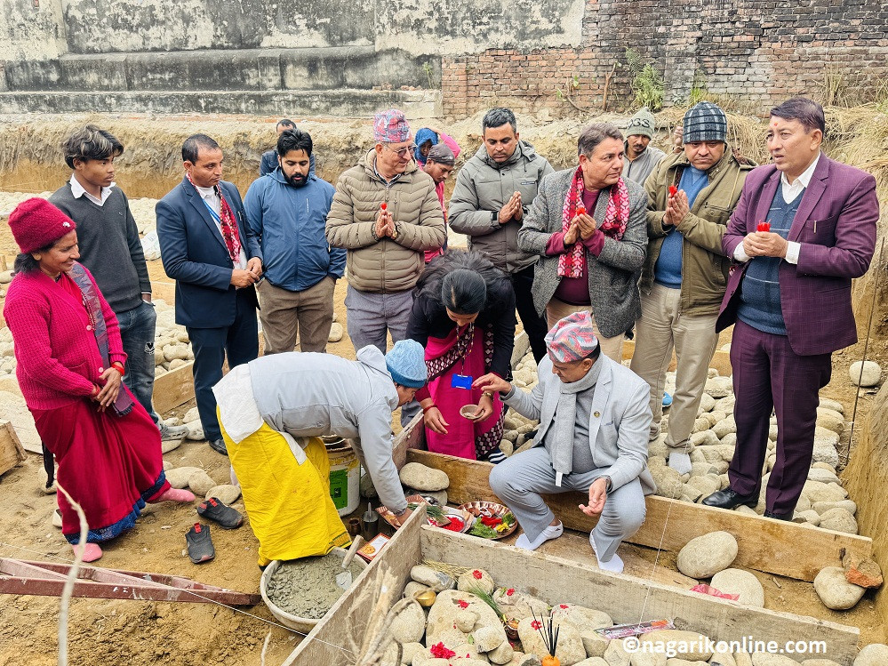 तिलोत्तमामा मेदिनी आधारभूत बिद्यालयको भवन शिलान्यास,शिक्षा नै सबैभन्दा बलियो हतियार : मन्त्री तिमिल्सिना