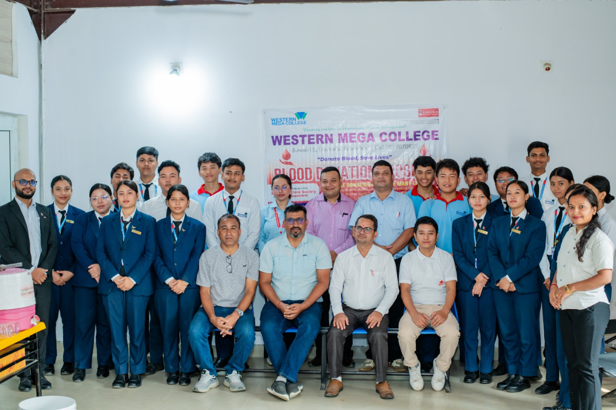 वेस्टर्न मेगा कलेजमा रक्तदान ६५ पिन्ट संकलन